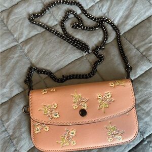 Coach floral print wallet on chain